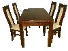 Stoły, krzesła tapicerowane, chrom, fornir, drewno Zdjęcie