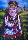 Sprzedam obraz olejny - Dziewczynka w stroju Krakowskim Zdjęcie